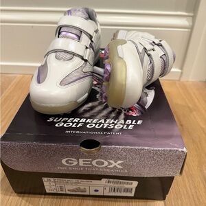Geox White and Lavender Golf Shoes